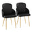 LumiSource Dahlia Dining Chair, Set of 2, Gold/Black PU/Chrome - CH-DAHLIA2AUBK2