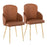 LumiSource Dahlia Dining Chair, Set of 2, Gold/Camel/Chrome - CH-DAHLIA2AUCAM2