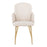 LumiSource Dahlia Dining Chair, Set of 2, Gold/Cream/Chrome