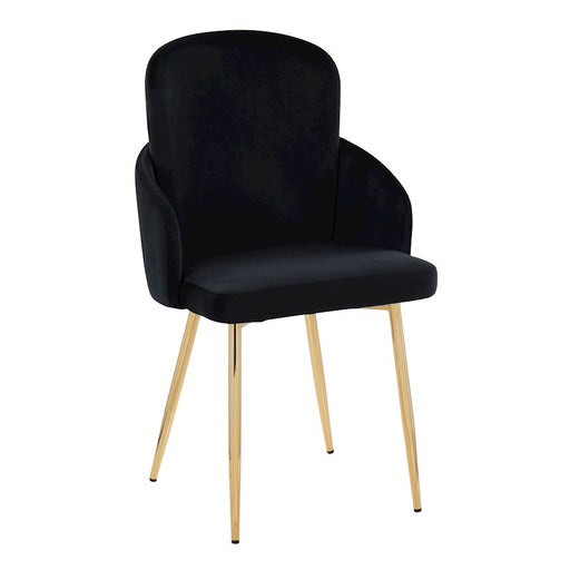LumiSource Dahlia Dining Chair, Set of 2, Gold/Black Velvet