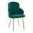 LumiSource Dahlia Dining Chair, Set of 2, Gold/Green Velvet
