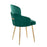 LumiSource Dahlia Dining Chair, Set of 2, Gold/Green Velvet
