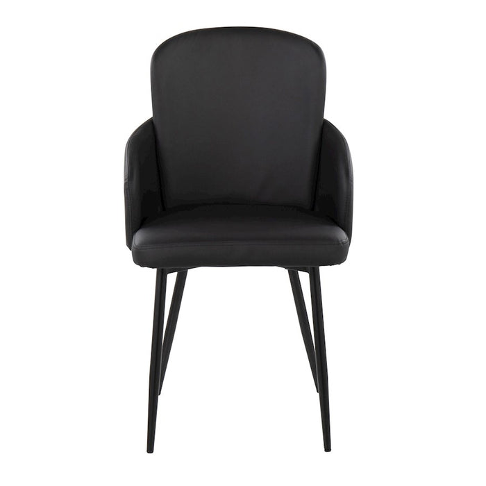 LumiSource Dahlia Dining Chair, Set of 2, Black/Black/Chrome