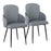 LumiSource Dahlia Dining Chair, Set of 2, Black/Grey PU/Chrome - CH-DAHLIA2BKGY2