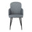 LumiSource Dahlia Dining Chair, Set of 2, Black/Grey PU/Chrome