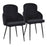LumiSource Dahlia Dining Chair, Set of 2, Black/Black/Gold - CH-DAHLIA2BKVBK2