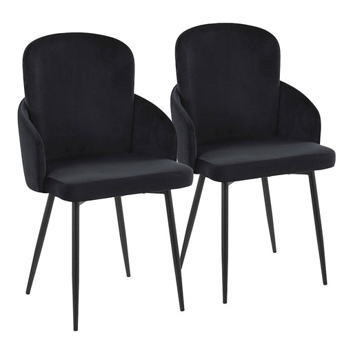 LumiSource Dahlia Dining Chair, Set of 2, Black/Black/Gold - CH-DAHLIA2BKVBK2