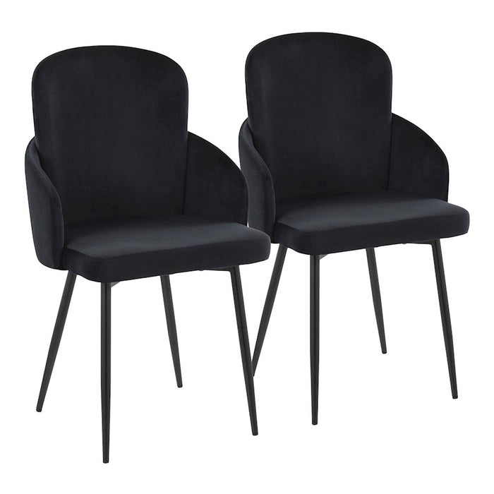 LumiSource Dahlia Dining Chair, Set of 2, Black/Black/Gold - CH-DAHLIA2BKVBK2