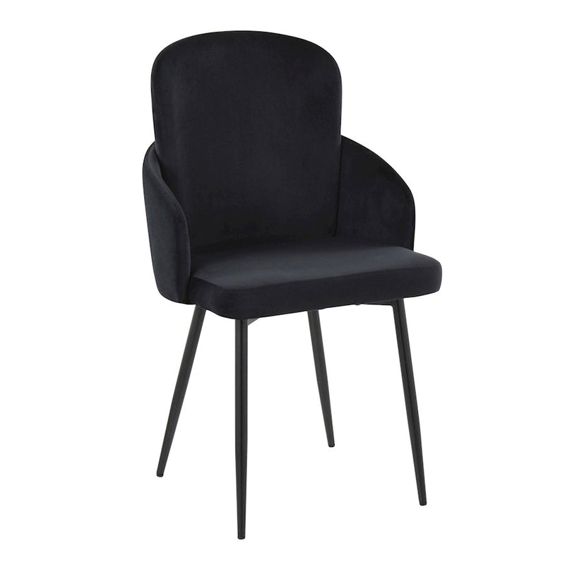 LumiSource Dahlia Dining Chair, Set of 2, Black/Black/Gold