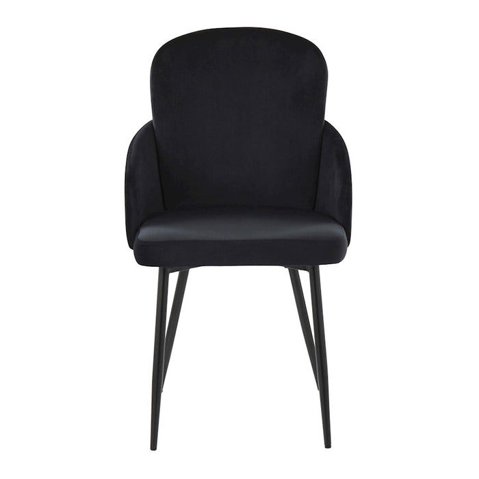 LumiSource Dahlia Dining Chair, Set of 2, Black/Black/Gold