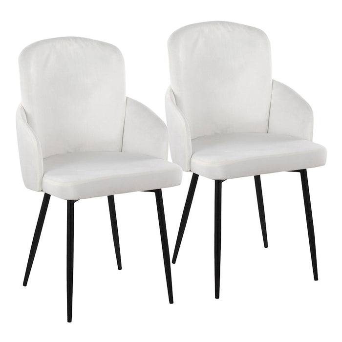 LumiSource Dahlia Dining Chair, Set of 2, Black/Cream/Gold - CH-DAHLIA2BKVCR2
