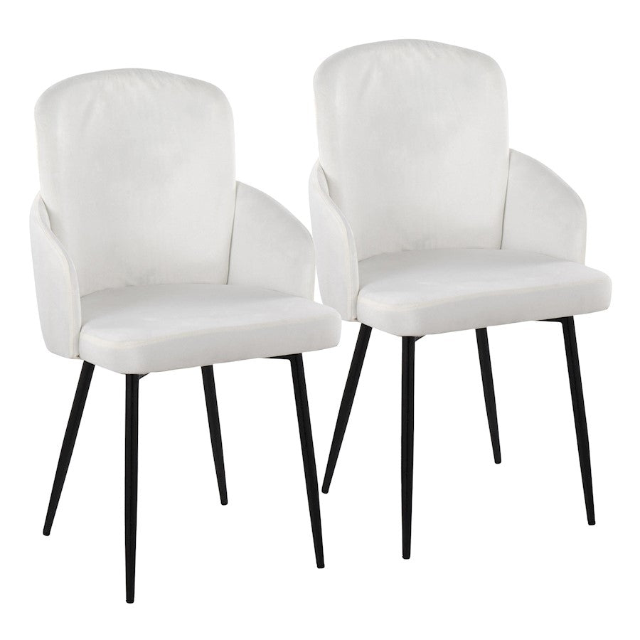 LumiSource Dahlia Dining Chair, Set of 2, Black/Cream/Gold - CH-DAHLIA2BKVCR2