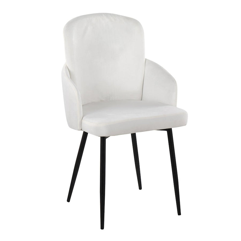 LumiSource Dahlia Dining Chair, Set of 2, Black/Cream/Gold