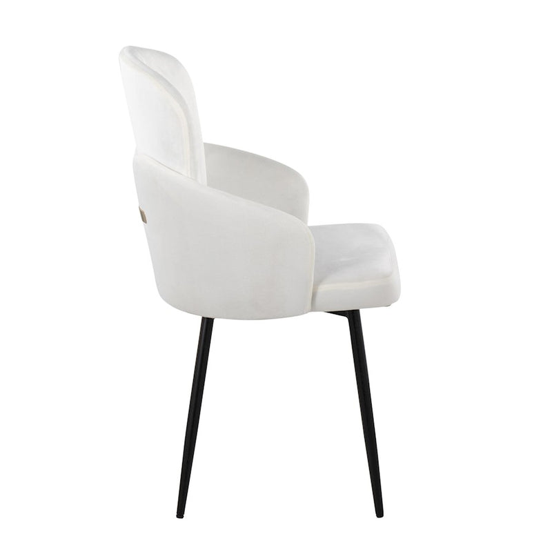 LumiSource Dahlia Dining Chair, Set of 2, Black/Cream/Gold