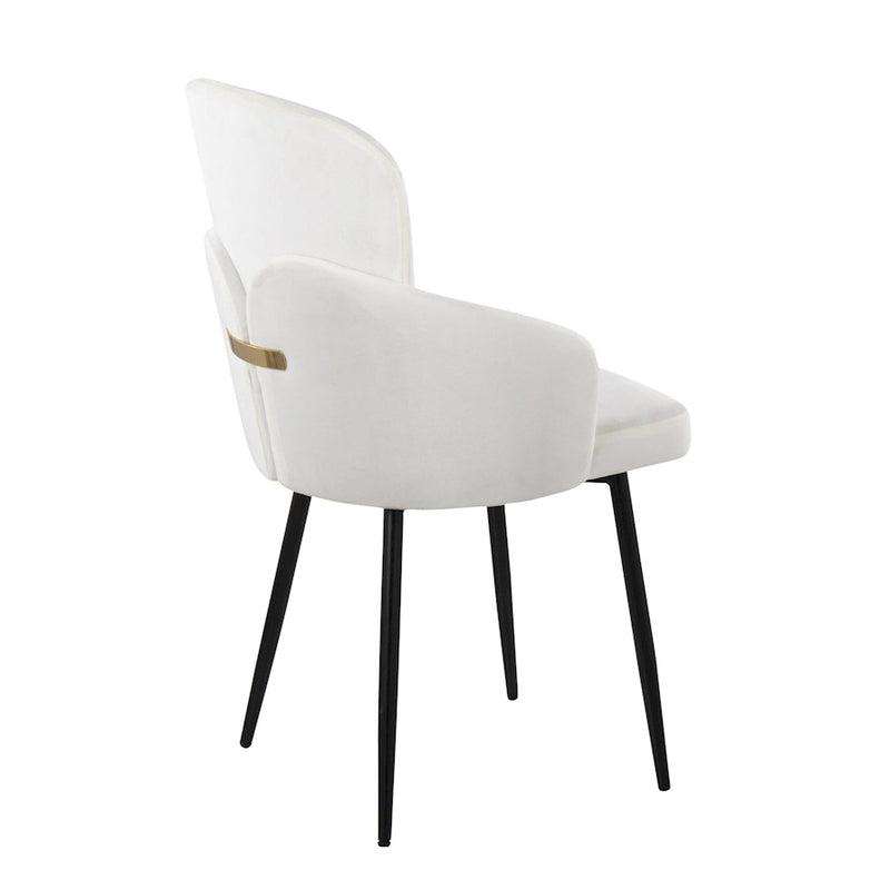 LumiSource Dahlia Dining Chair, Set of 2, Black/Cream/Gold