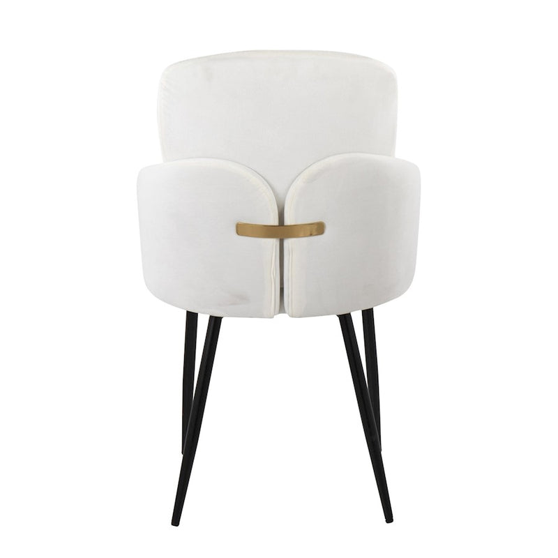 LumiSource Dahlia Dining Chair, Set of 2, Black/Cream/Gold