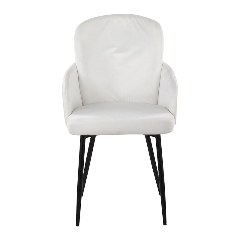 LumiSource Dahlia Dining Chair, Set of 2, Black/Cream/Gold