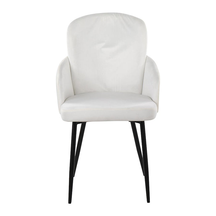 LumiSource Dahlia Dining Chair, Set of 2, Black/Cream/Gold