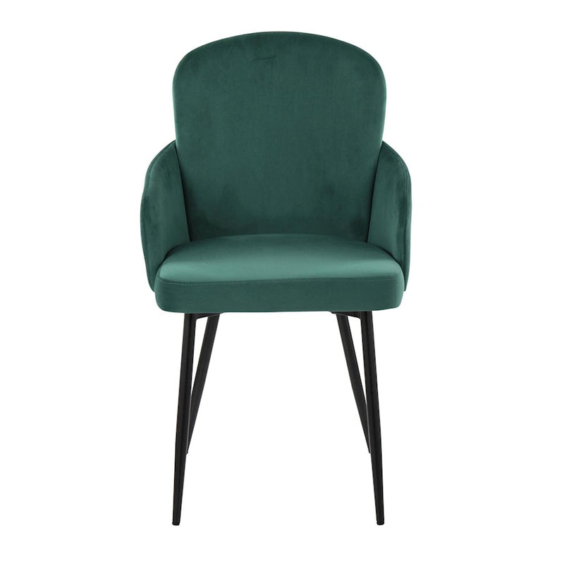 LumiSource Dahlia Dining Chair, Set of 2, Black/Green/Gold