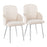 LumiSource Dahlia Dining Chair, Set of 2, Cream Fabric/Chrome - CH-DAHLIA2SVFCR2