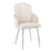 LumiSource Dahlia Dining Chair, Set of 2, Cream Fabric/Chrome