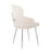 LumiSource Dahlia Dining Chair, Set of 2, Cream Fabric/Chrome