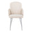LumiSource Dahlia Dining Chair, Set of 2, Cream Fabric/Chrome