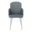 LumiSource Dahlia Dining Chair, Set of 2 in Grey PU/Chrome