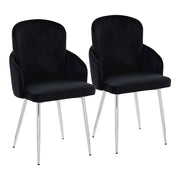 LumiSource Dahlia Dining Chair, Set of 2, Black/Gold/Chrome - CH-DAHLIA2SVVBK2