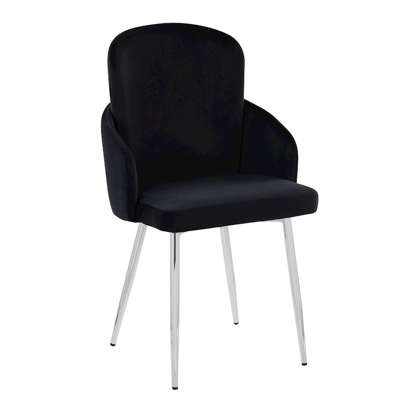 LumiSource Dahlia Dining Chair, Set of 2, Black/Gold/Chrome