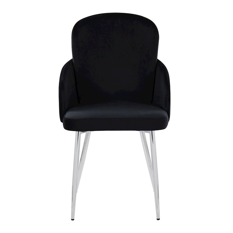LumiSource Dahlia Dining Chair, Set of 2, Black/Gold/Chrome