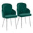 LumiSource Dahlia Dining Chair, Set of 2, Green/Gold/Chrome - CH-DAHLIA2SVVGN2