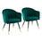LumiSource Dani Chair, Set of 2, Black/Gold/Green Velvet - CH-DANIBKVGN2