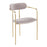 LumiSource Demi Chair, Set of 2 in Gold Metal/Silver Velvet