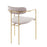 LumiSource Demi Chair, Set of 2 in Gold Metal/Silver Velvet