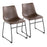 LumiSource Duke Side Chair, Set of 2, Black Steel/Espresso PU - CH-DUKEBKE2