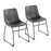 LumiSource Duke Side Chair, Set of 2, Black Steel/Grey PU - CH-DUKEBKGY2