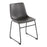 LumiSource Duke Side Chair, Set of 2, Black Steel/Grey PU