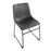 LumiSource Duke Side Chair, Set of 2, Black Steel/Grey PU