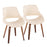 LumiSource Fabrizzi Chair, Set of 2, Walnut Wood/Cream PU - CH-FBCONLPU2WLCR2