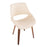 LumiSource Fabrizzi Chair, Set of 2, Walnut Wood/Cream PU