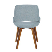 LumiSource Fabrizzi Dining/Accent Chair Set of 2 | Mid-Century Walnut and Blue Fabric | Dining Room & Living Room Seating | Model CH-FBCONLWLBU2