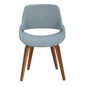 LumiSource Fabrizzi Dining/Accent Chair Set of 2 | Mid-Century Walnut and Blue Fabric | Dining Room & Living Room Seating | Model CH-FBCONLWLBU2