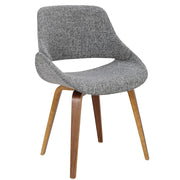 LumiSource Fabrizzi Dining/Accent Chair | Walnut & Grey Noise Woven Fabric | Kitchen & Living Room Seating | Model CH-FBCONLWLGY2
