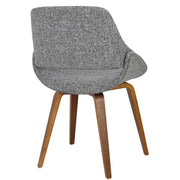 LumiSource Fabrizzi Dining/Accent Chair | Walnut & Grey Noise Woven Fabric | Kitchen & Living Room Seating | Model CH-FBCONLWLGY2
