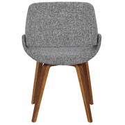 LumiSource Fabrizzi Dining/Accent Chair | Walnut & Grey Noise Woven Fabric | Kitchen & Living Room Seating | Model CH-FBCONLWLGY2