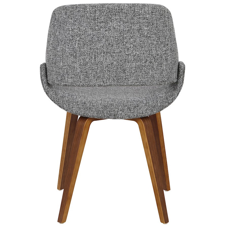 LumiSource Fabrizzi Dining/Accent Chair | Walnut & Grey Noise Woven Fabric | Kitchen & Living Room Seating | Model CH-FBCONLWLGY2