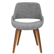 LumiSource Fabrizzi Dining/Accent Chair | Walnut & Grey Noise Woven Fabric | Kitchen & Living Room Seating | Model CH-FBCONLWLGY2