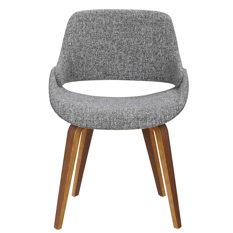 LumiSource Fabrizzi Dining/Accent Chair | Walnut & Grey Noise Woven Fabric | Kitchen & Living Room Seating | Model CH-FBCONLWLGY2
