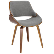 LumiSource Fabrizzi Dining/Accent Chair | Walnut & Grey Fabric Bentwood | Kitchen & Living Room Seating | 21 x 21.5 x 32.25 in | Model CH-FBZZNLWL-GY